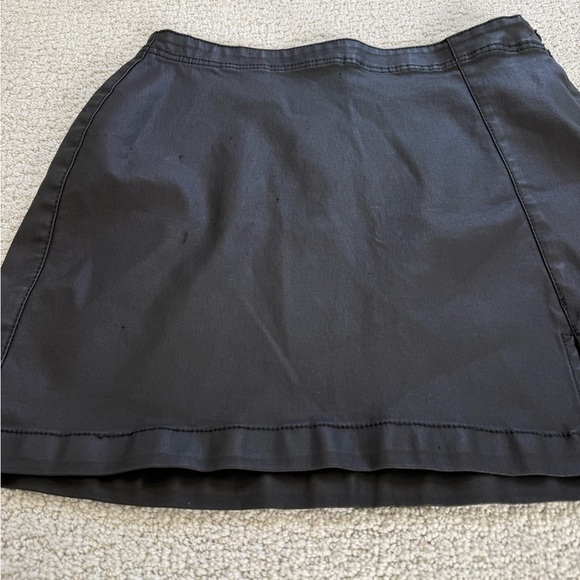 Indigo rising black pleather skirt large mini size medium career office easter - Picture 3 of 9